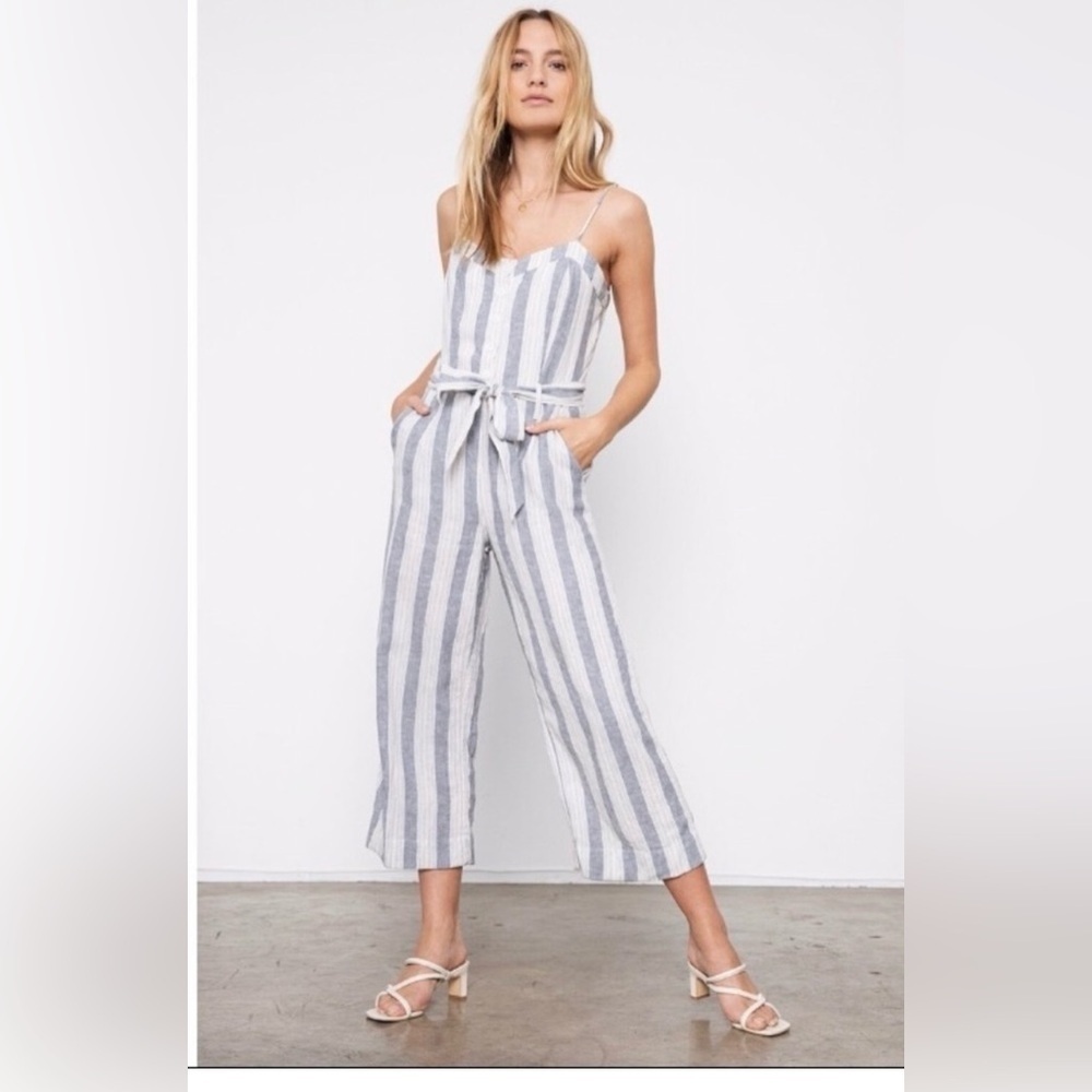 NWT Rails Harper Wide-Leg Jumpsuit Laguna Stripe